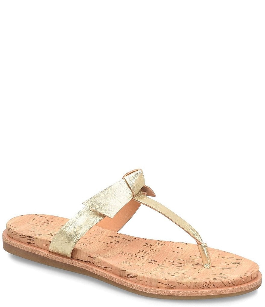 Kork-Ease Blake Leather Knot Bow Thong Flat Sandals