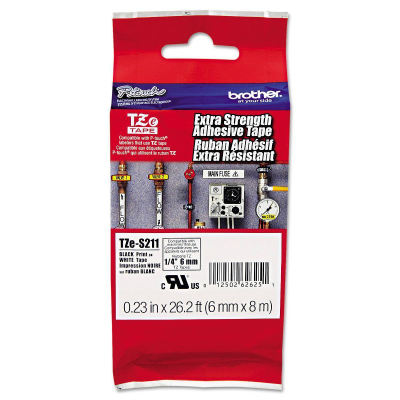 Brother P-Touch TZe Extra-Strength Adhesive Laminated Labeling Tape - Black/Yellow