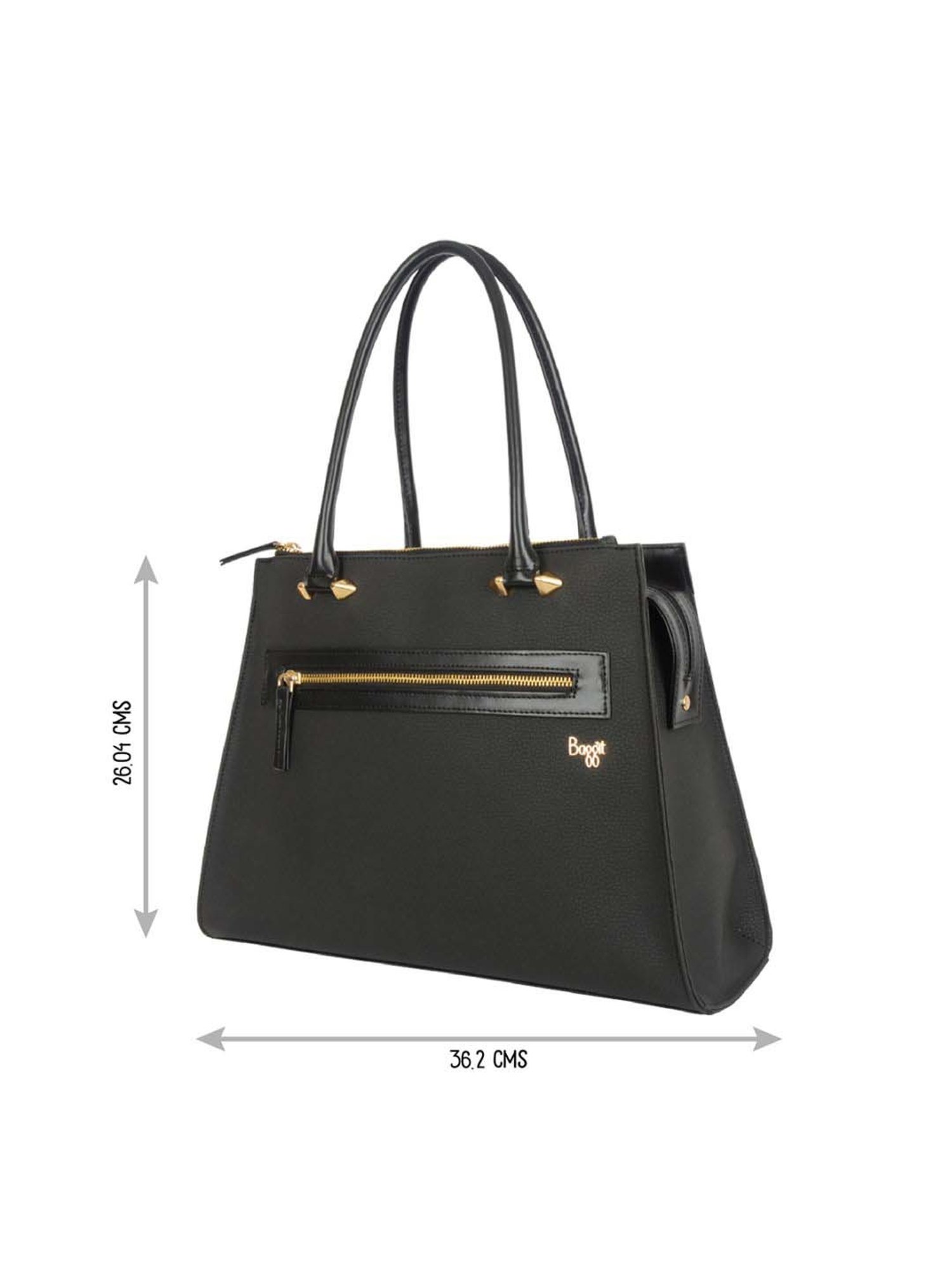Baggit Black PVC Solid Tote Handbag