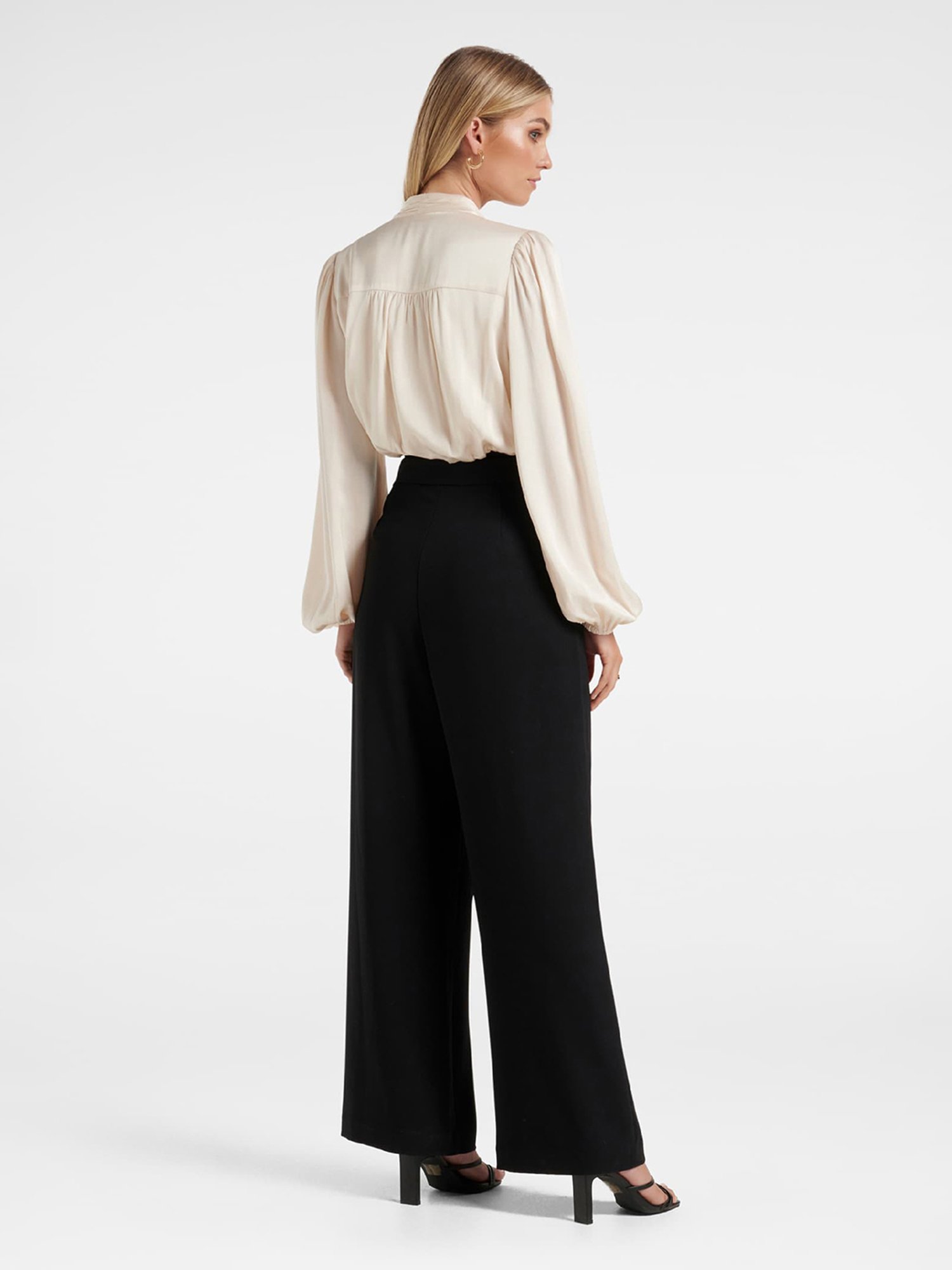 Forever New Bone & Black Jumpsuit