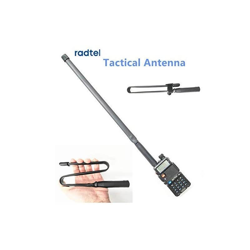 Tactical SMAFemale Dual Band 144430Mhz 18inch Foldable Antenna for Baofeng UV5R UV82 UV9R Plus BFF8HP Kenwood Two Way Radio