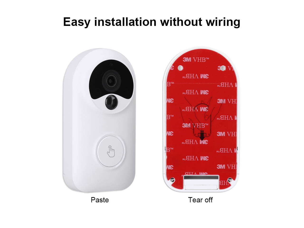 2.4Ghz WiFi Video Doorbell Camera, HD Wireless Security Camera Doorbell with Chime, Electric DoorBells, IP65, Night Vision, Motion Detect, 2-Way and Real-time Audio,battery no include