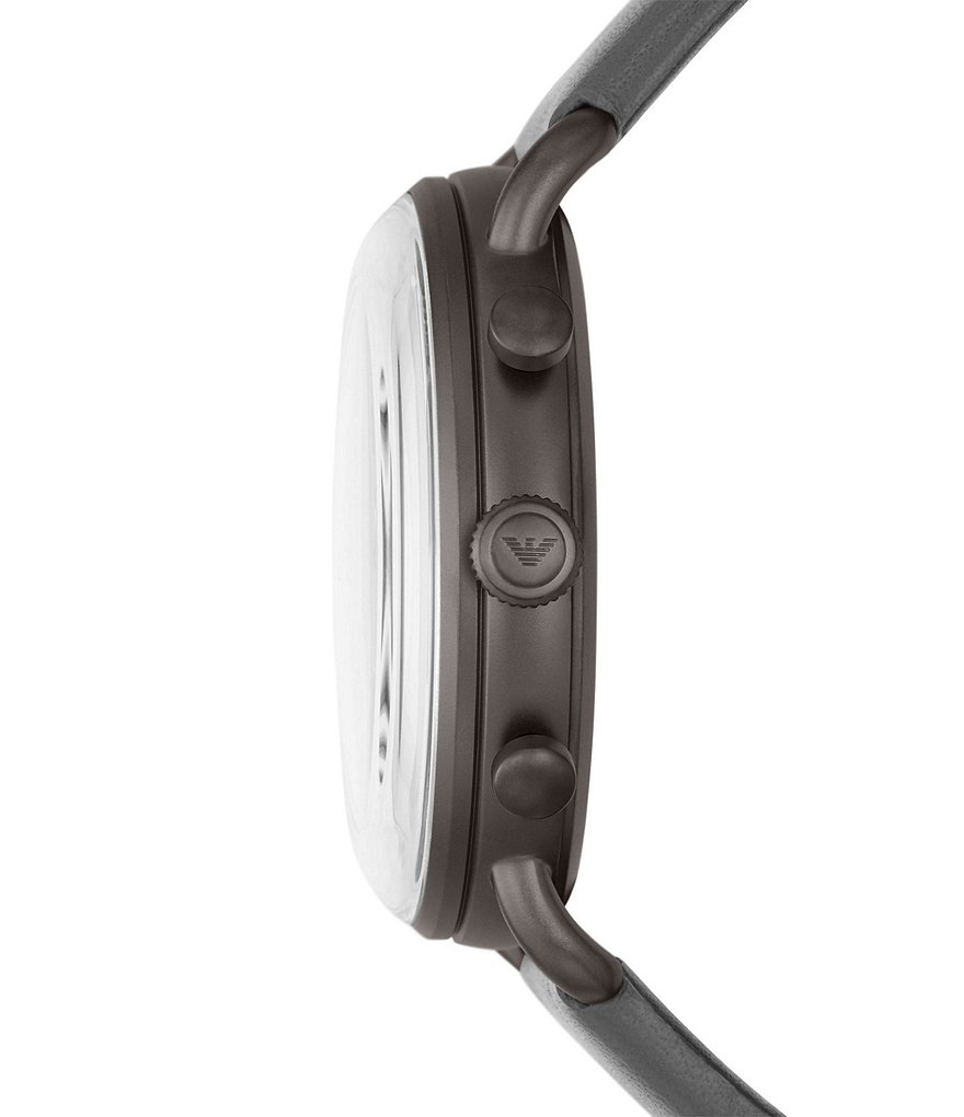 Emporio Armani Chronograph Gray Leather Watch