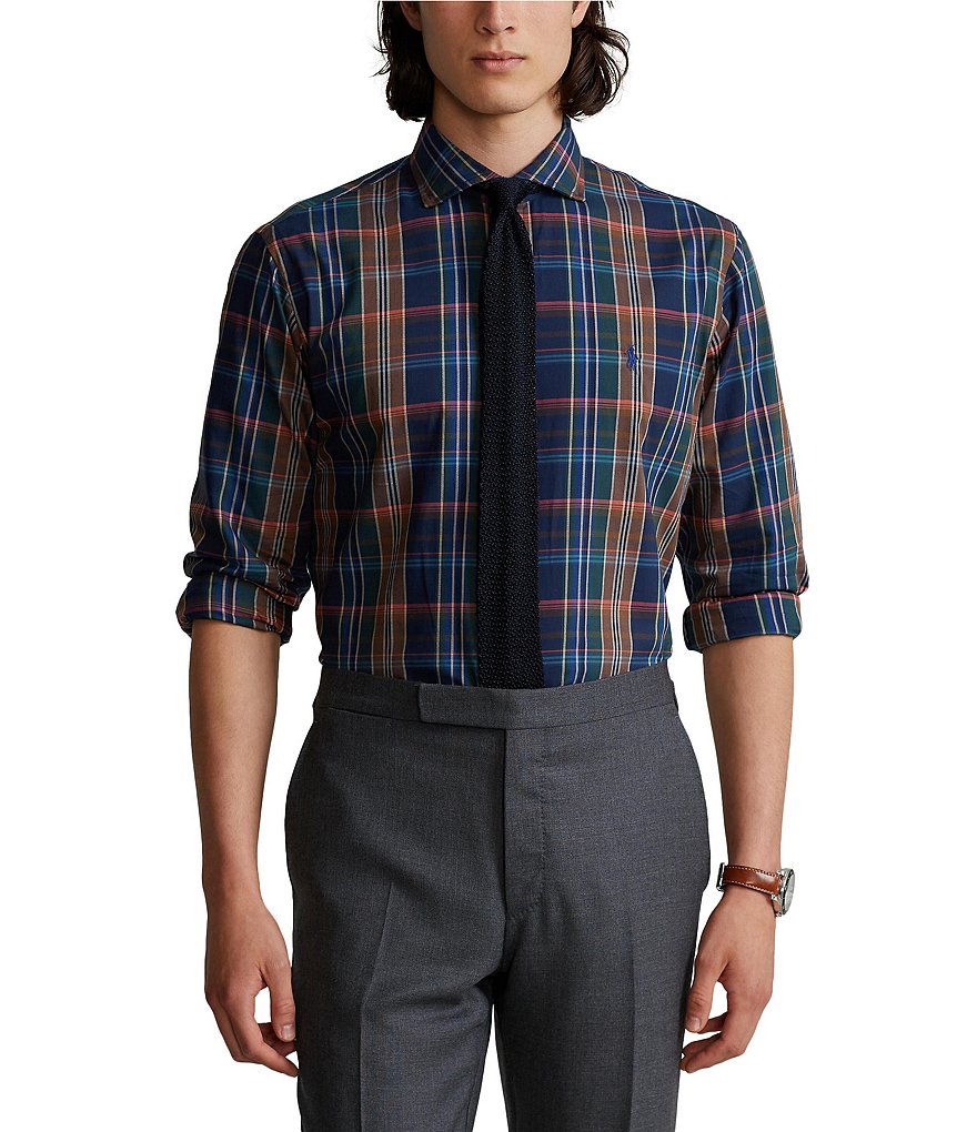 Polo Ralph Lauren Classic-Fit Multi-Color Plaid Twill Long-Sleeve Woven Shirt