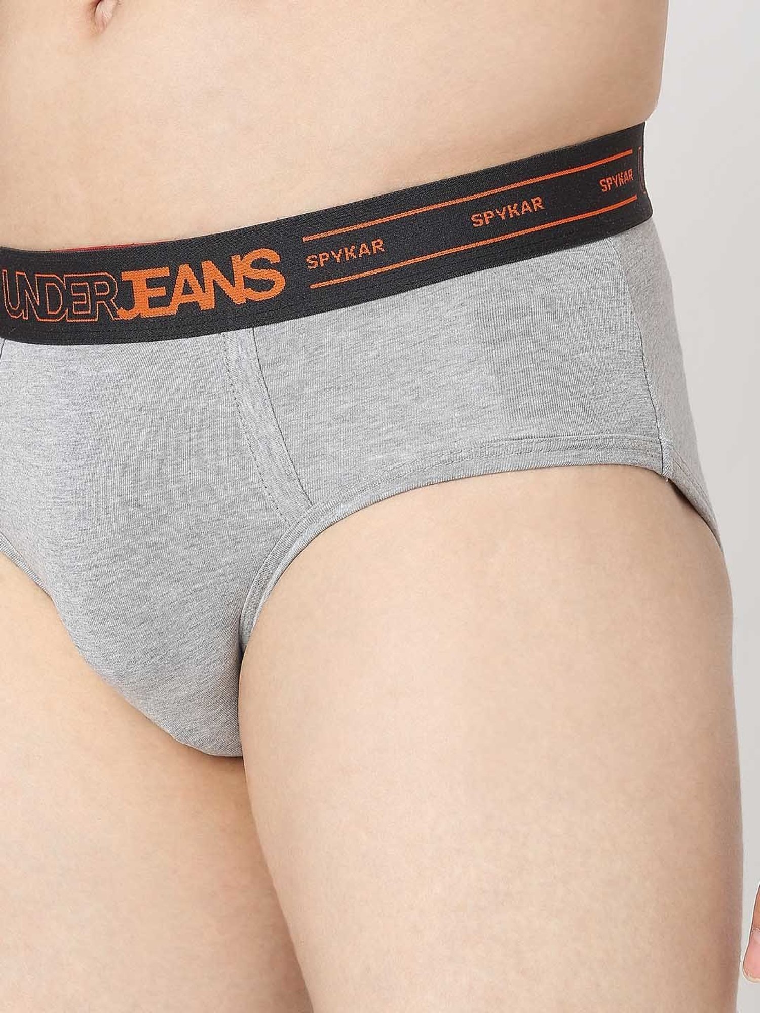 UnderJeans by Spykar Dark Grey Regular Fit Briefs