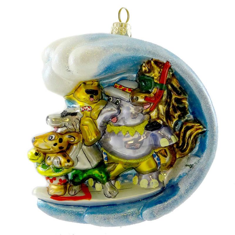 Holiday Ornament Surfing Safari Ornament Morris Animal White  -  Tree Ornaments