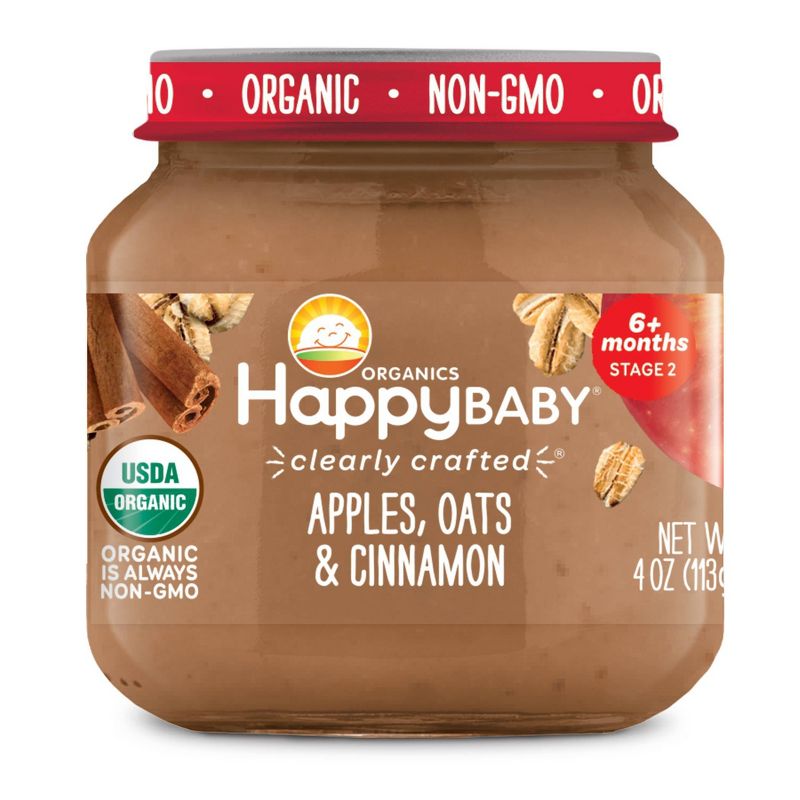 HappyBaby Apples Oats & Cinnamon Baby Food - 4oz
