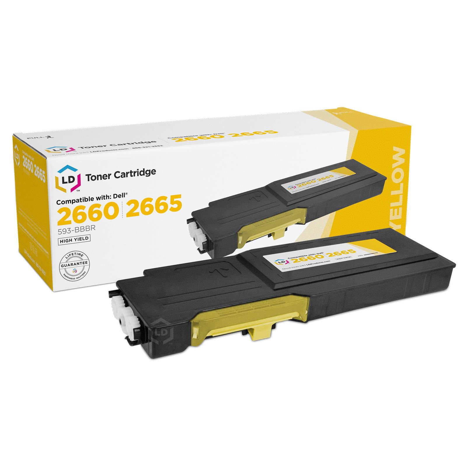 LD &copy; Dell Compatible C2660/C2665dnf Set of 6 High Yield Toner Cartridges Includes: 3 593-BBBU Black, 1 593-BBBT Cyan, 1 593-BBBS Magenta, and 1 593-BBBR Yellow