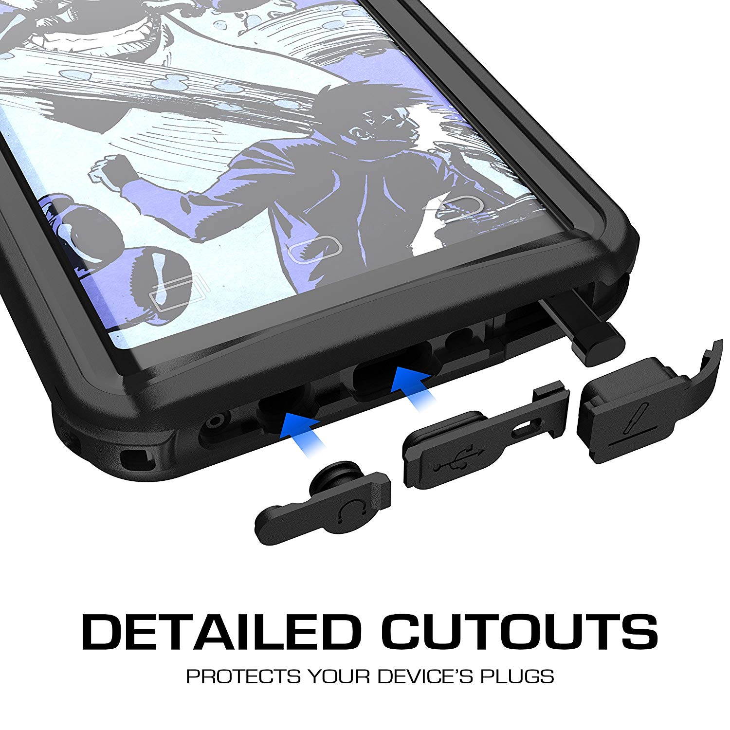 Ghostek Nautical Galaxy S9 Plus Waterproof Case with Screen Protector Slim Extreme Heavy Duty Protection Tough Shockproof Full Body Underwater Watertight Seal for 2018 Galaxy S9+ (6.2 Inch) - (Black)