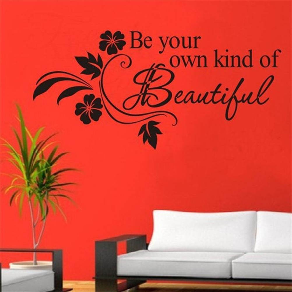 Be Your Own Kind of Beautiful Wall Decal Removable DIY Inspirational Quotes Wall Vinyl Stickers Waterproof Wall Art Decor for Bedroom Living Room Home - 43x37cm