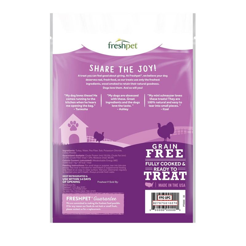 Freshpet Dog Joy Wood Smoked Turkey Bacon Refrigerated Jerky Dog Treats - 3oz