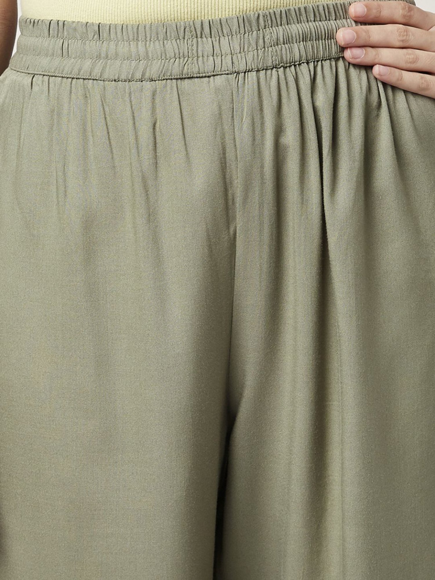 Rangmanch by Pantaloons Grey Printed Kurta Palazzo Set