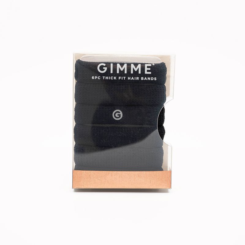 Gimme Clips Thick Hair Bands - Black - 6ct