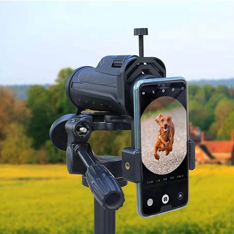 Cellphone Telescope Adapter Mount, Universal Phone Scope Mount, Work with for Spotting Scope, Telescope, Microscope, Monocular, Binocular, for iPhone, Samsung, HTC, LG and More