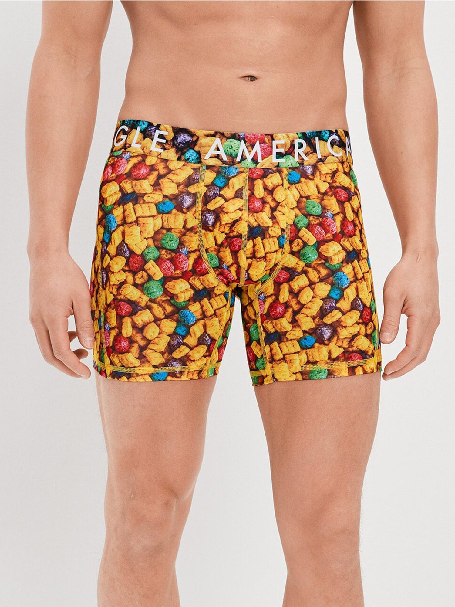 American Eagle Yellow Graphic Print Trunks