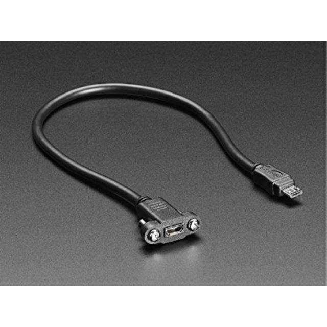 adafruit panel mount extension usb cable  micro b male to micro b female ada3258