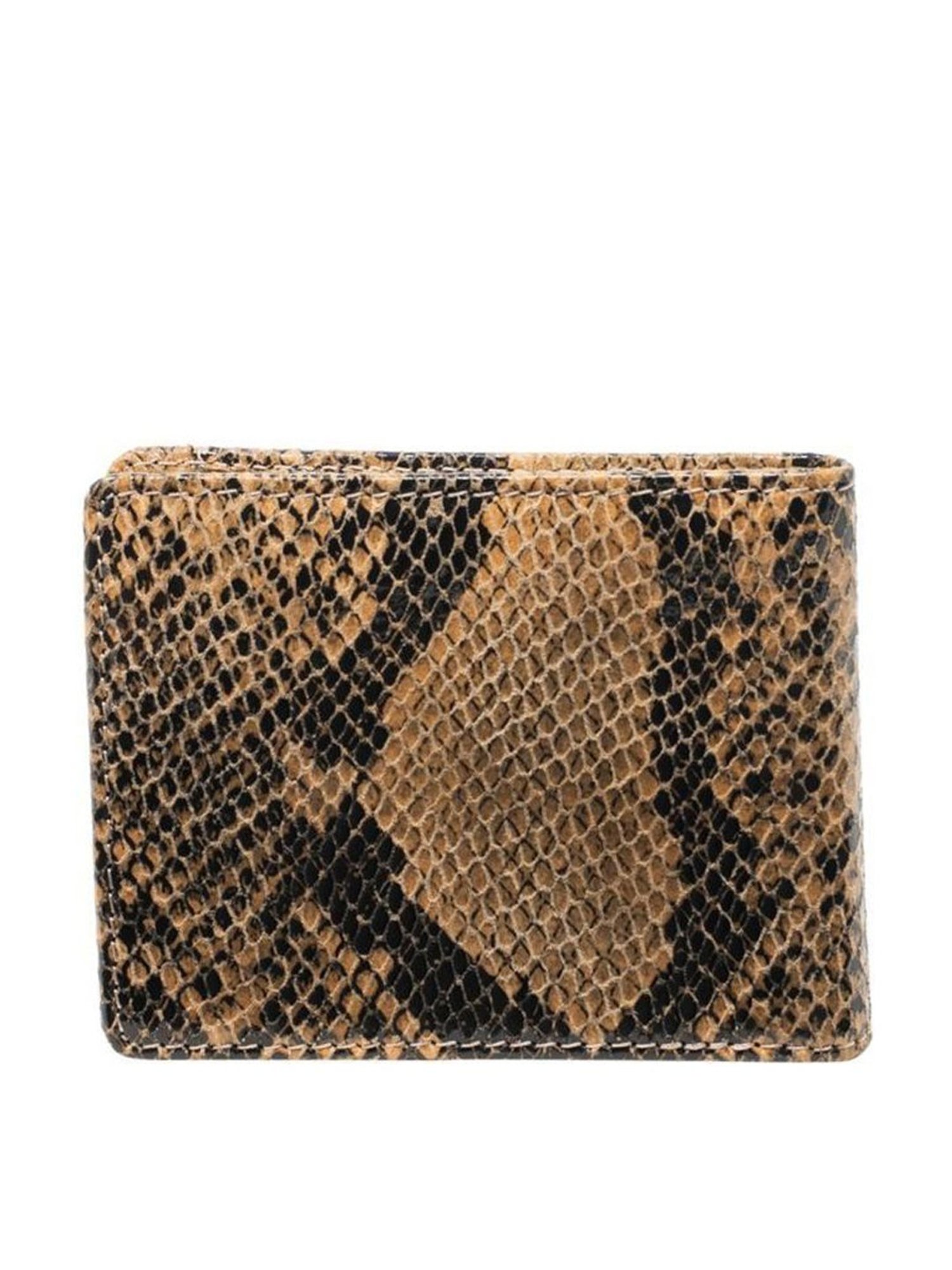 Tohl Beige Casual Leather Bi-Fold Wallet with Card Holder for Men