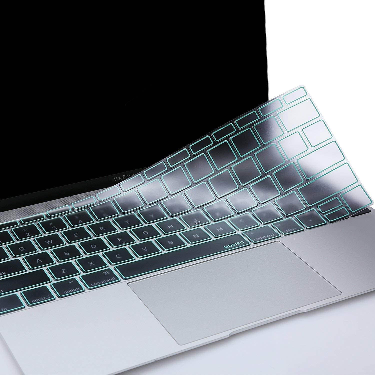 MOSISO Premium Soft TPU Ultra Thin Transparent Keyboard Cover Protector Compatible MacBook Pro 13 Inch 2017 & 2016 Release A1708 No Touch Bar & New MacBook 12 Inch A1534 Protective Skin, Mint Green