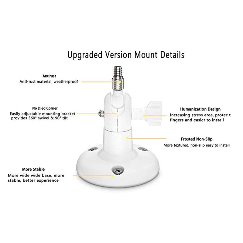 Upgraded Version  IndoorOutdoor Security Wall Mount for All Arlo Camera Arlo Ultra Arlo Essential Wyze Cam Pan eufyCam 2 More Stable and Flexible Arlo Accessories3PackBlack