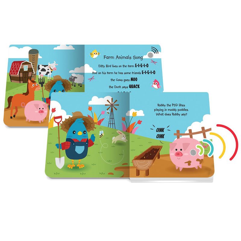 Ditty Bird Farm Animal and Cute Animal Touch and Feel Sound Books - Set of 2