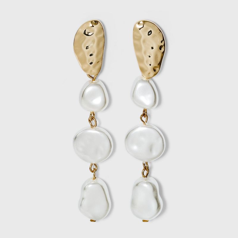 Open Drop Hoop Earrings - Universal Thread™ Gold