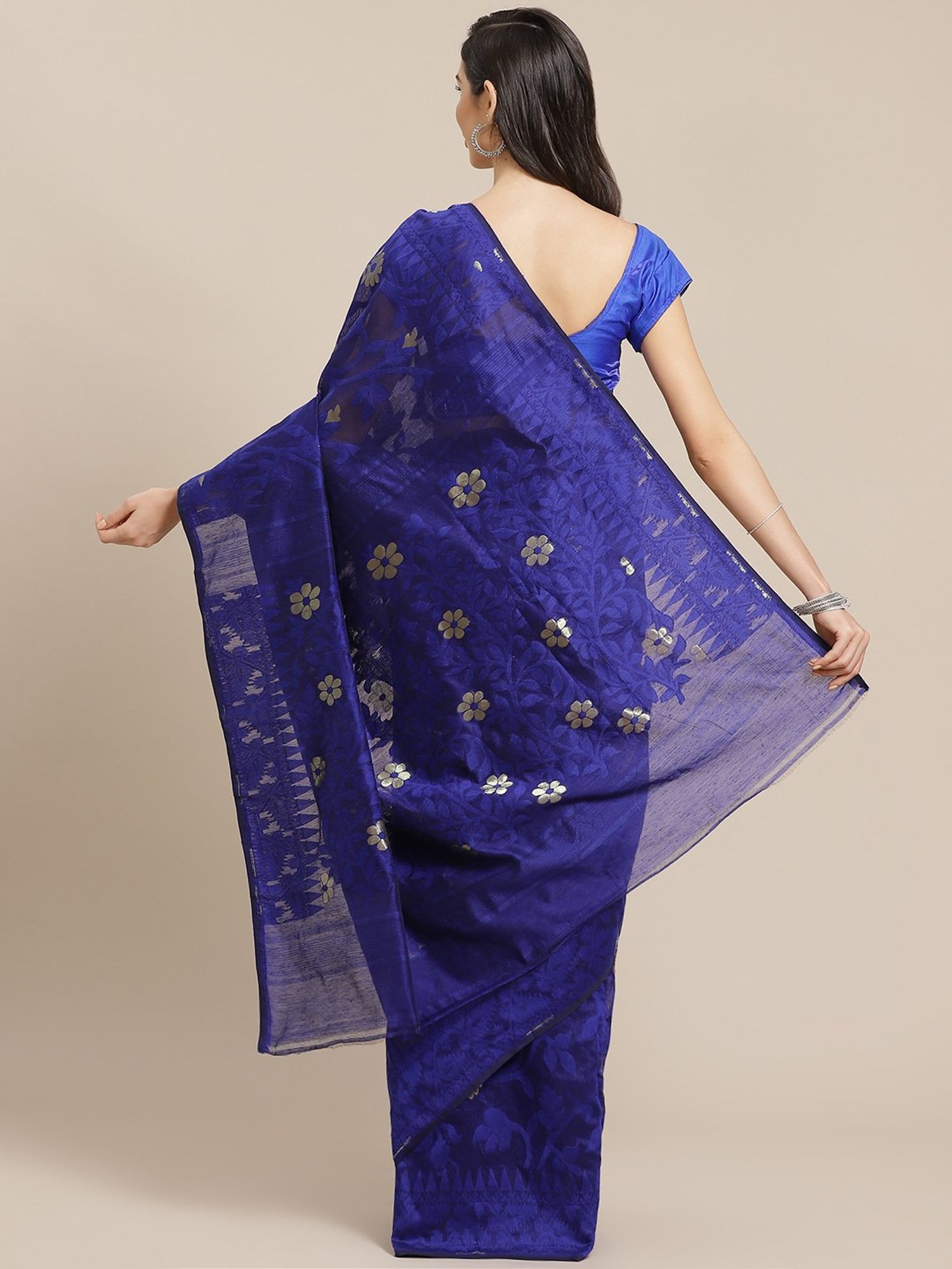 Kalakari India Navy Woven Saree