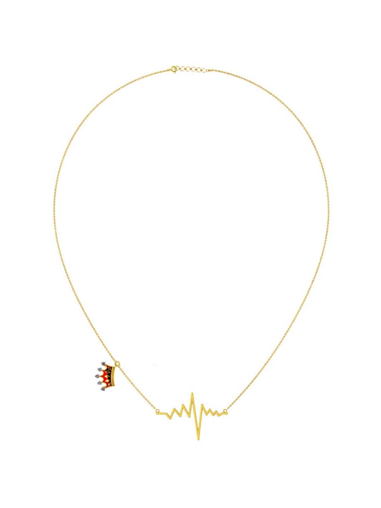 Mia by Tanishq 14 Karat Yellow Gold Two to Tango Diamond Necklace