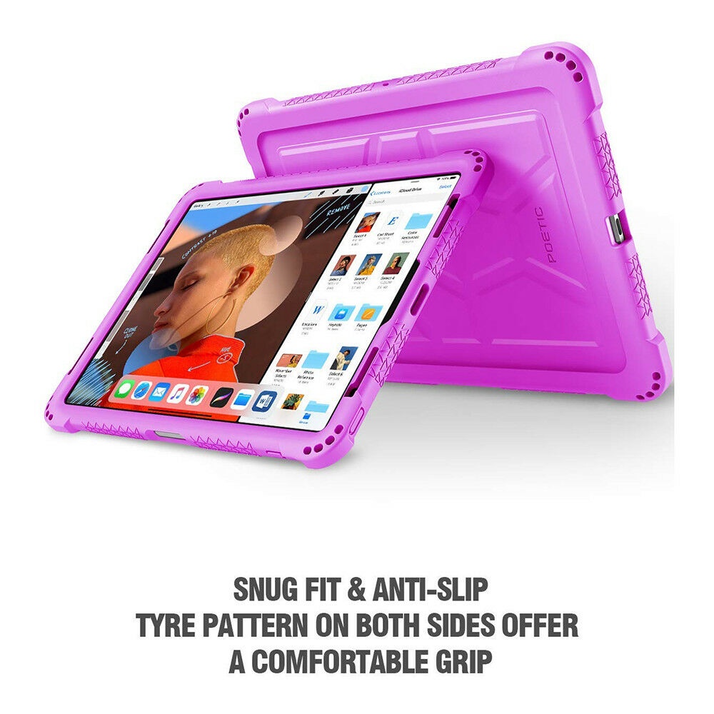 [10 Pieces] Poetic Silicone Case for iPad Pro 11 Inch 2018 Tablet Case Purple