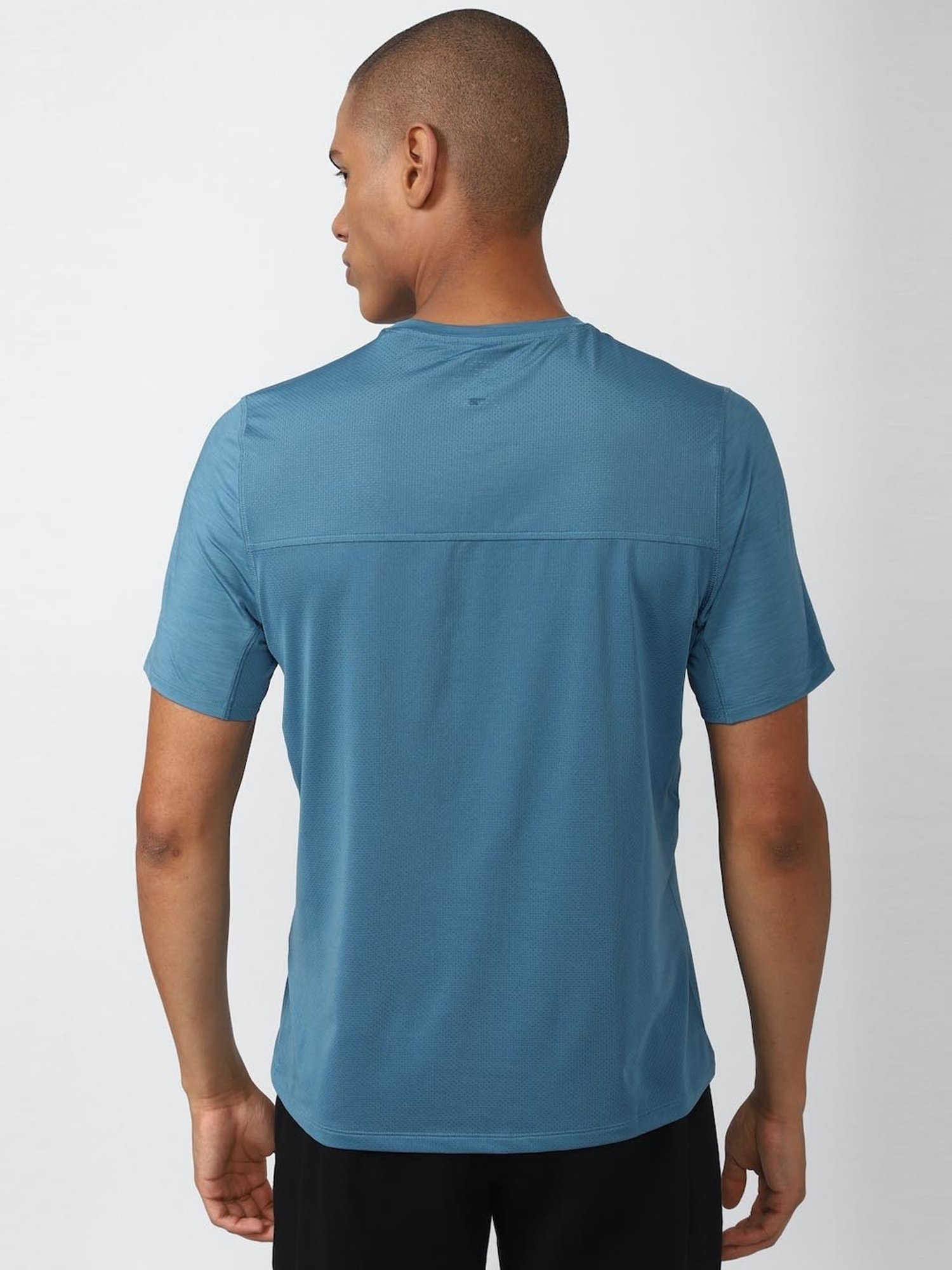 Reebok Blue Regular Fit Printed T-Shirt