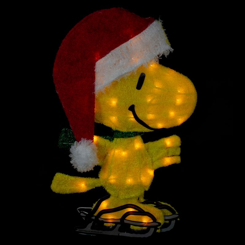 Northlight 28" Pre-Lit Burlap Squirrel with Santa Hat Christmas Outdoor Decoration