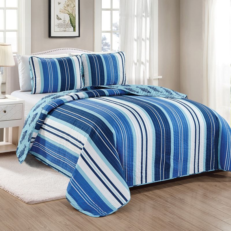 Twin Turtle Cove Quilt & Sham Set Light Turquoise/Aqua - Tommy Bahama