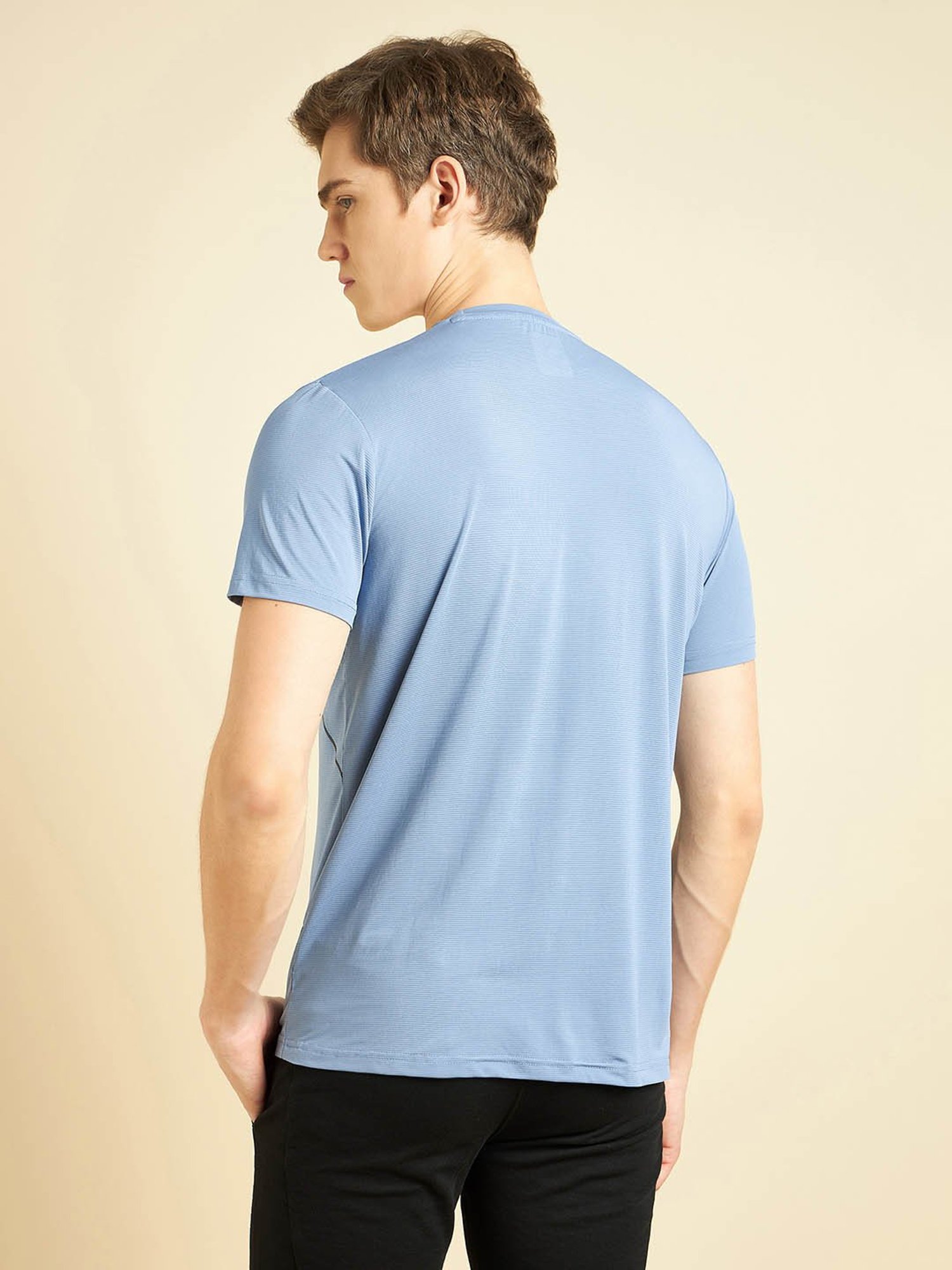 Sweet Dreams Sky Blue Regular Fit Printed Sports T-Shirt