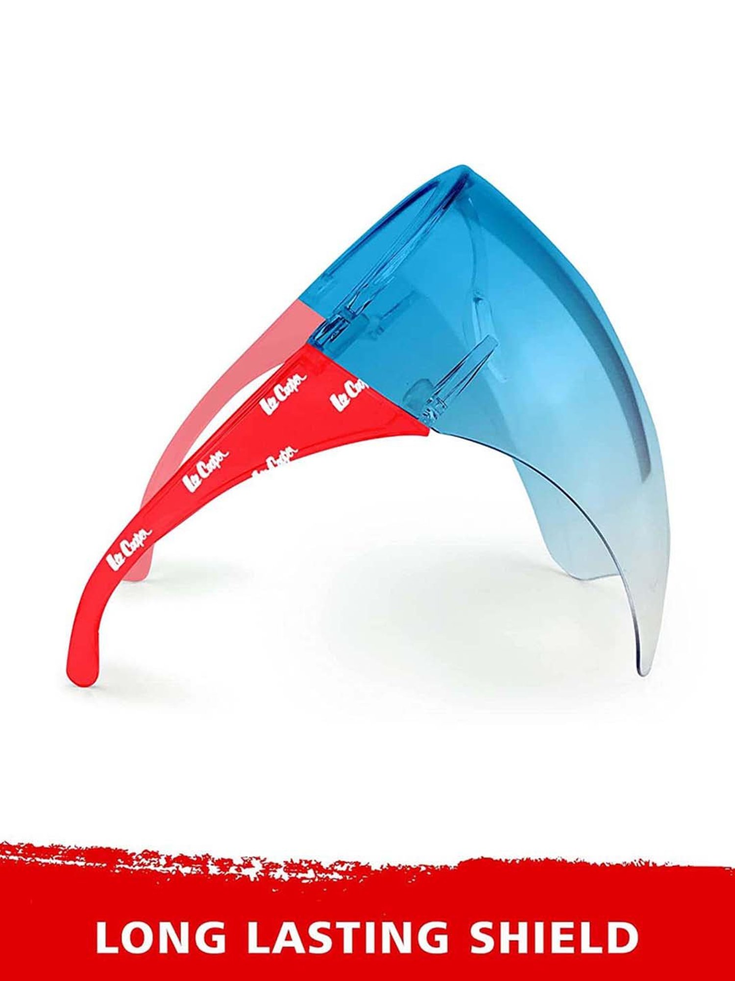 Lee Cooper Blue Goggle-Style Face Shield with 18 Degree Safety Coverage