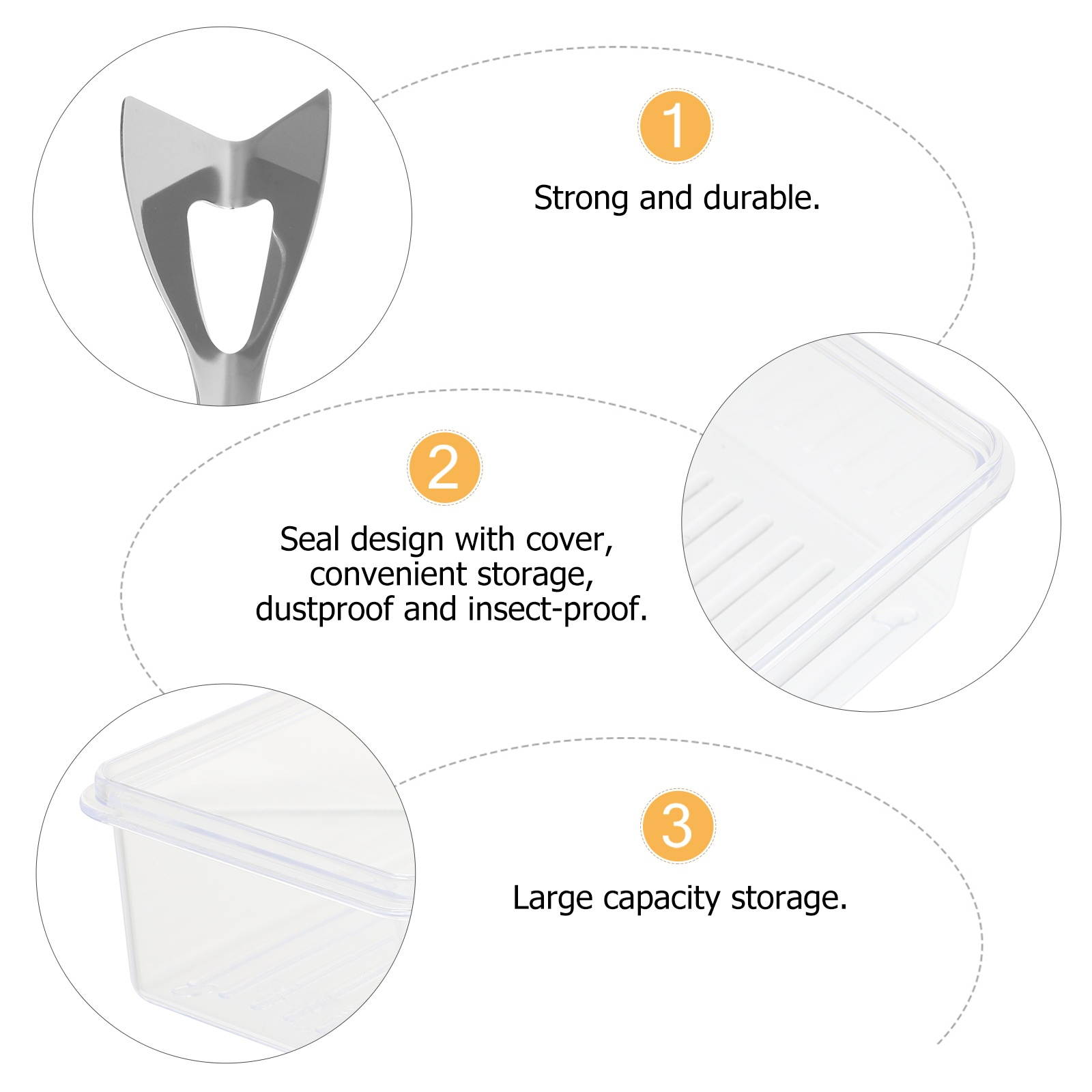 1 Set Food Container Butter Crisper Home Tableware Butter Storage Box with Lid