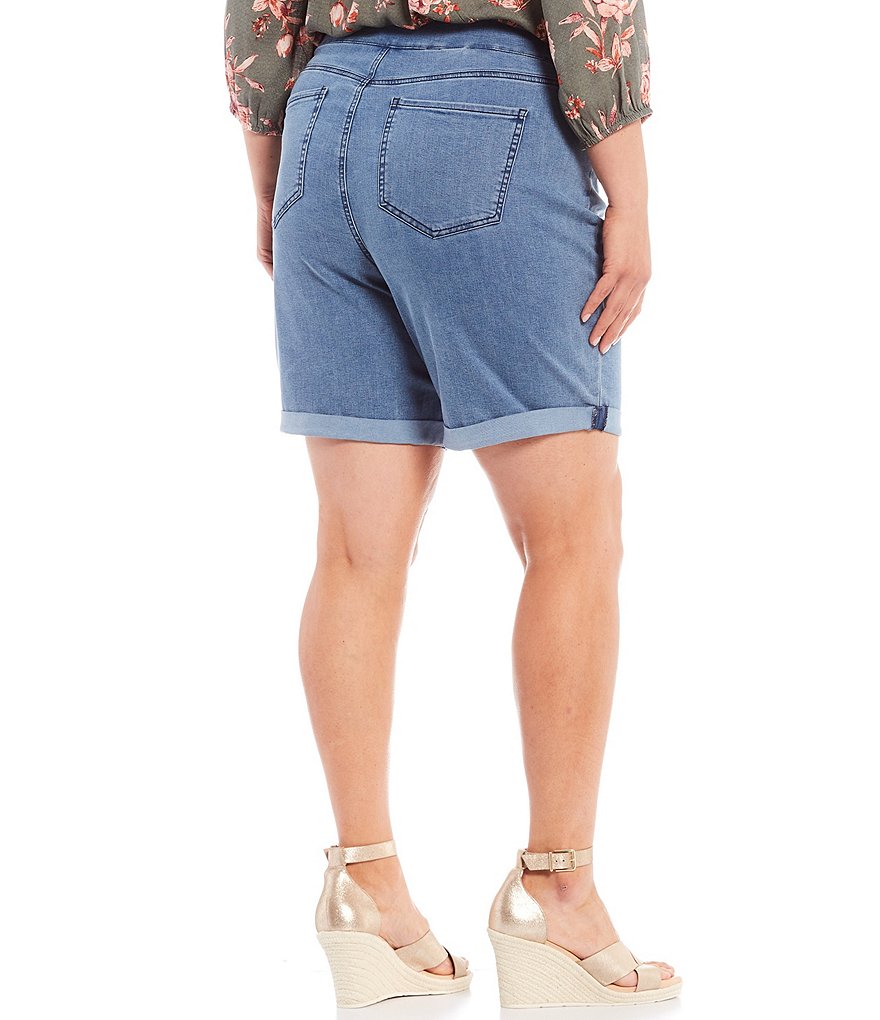 NYDJ Plus Size Rolled Cuff Pull-On Bermuda Shorts