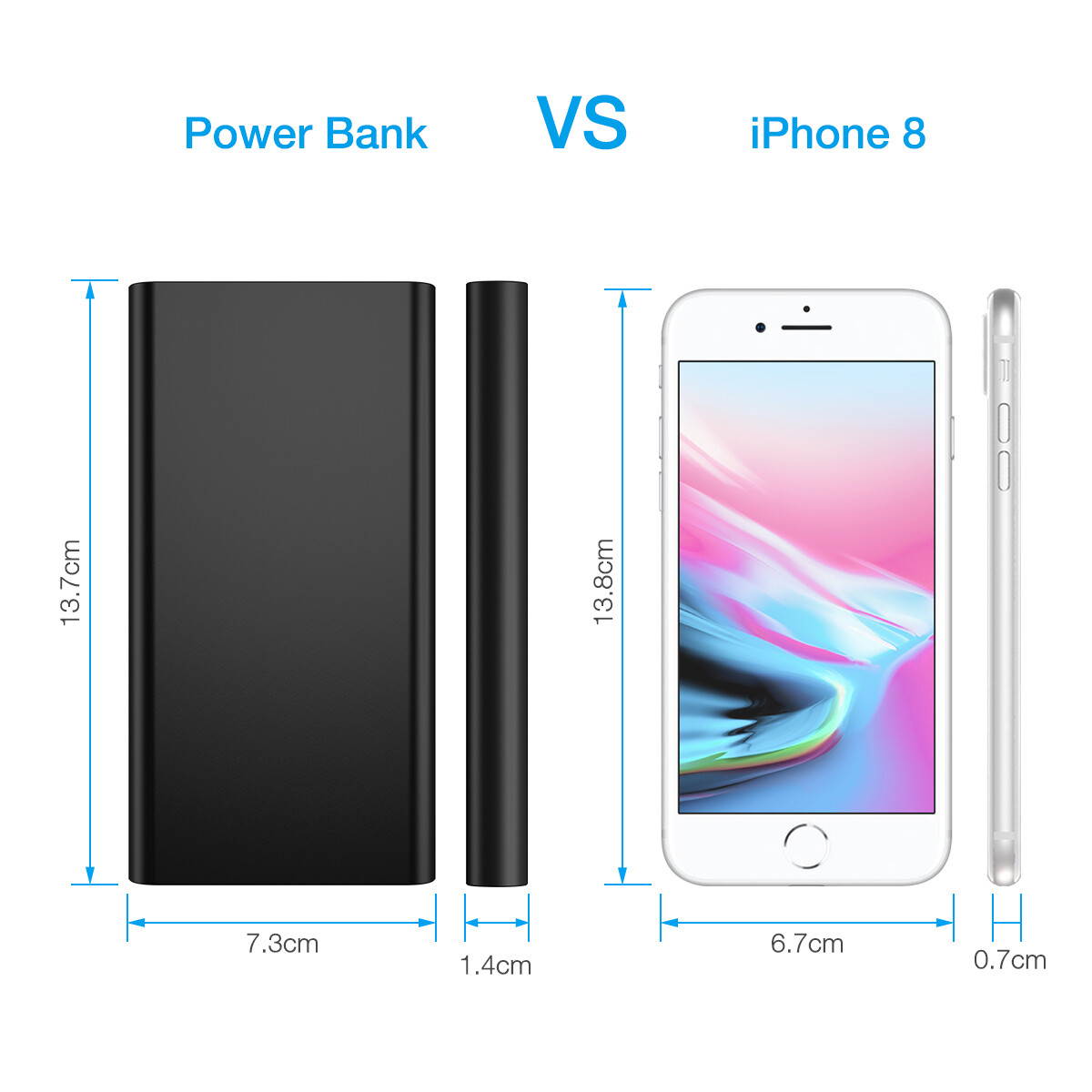 FirstPower Power Bank Portable Battery Charger 10,000 mAh  2A 5V  for Tablet PC, Gaming Device, Smartphone, MP3 Player, Bluetooth Speaker, Bluetooth Headset, e-book Reader