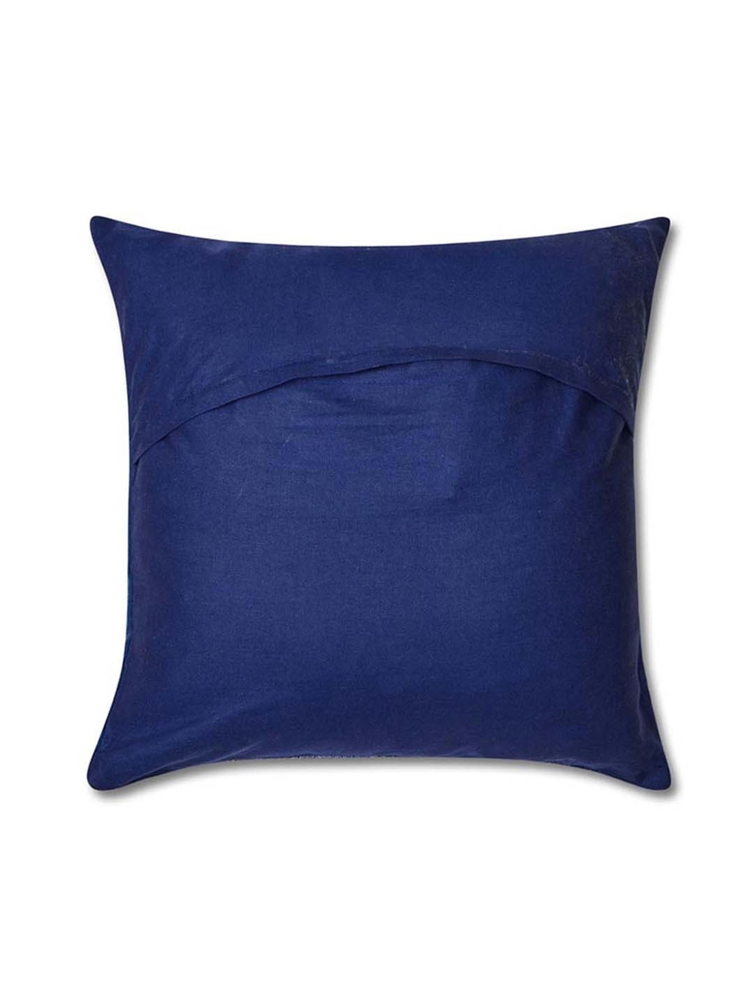 Fabindia Deeva Blue Cotton Silk Cushion Cover