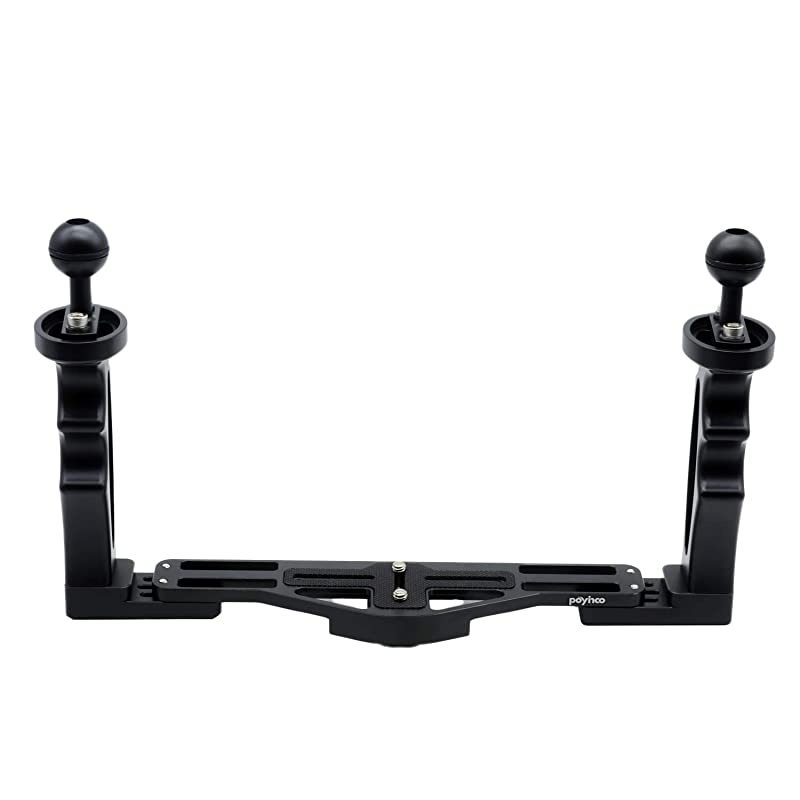 Underwater Camera Tray,  Aluminum Underwater Tray with 1" Ball Head Connect with Diving Light for Underwater Camera Housings