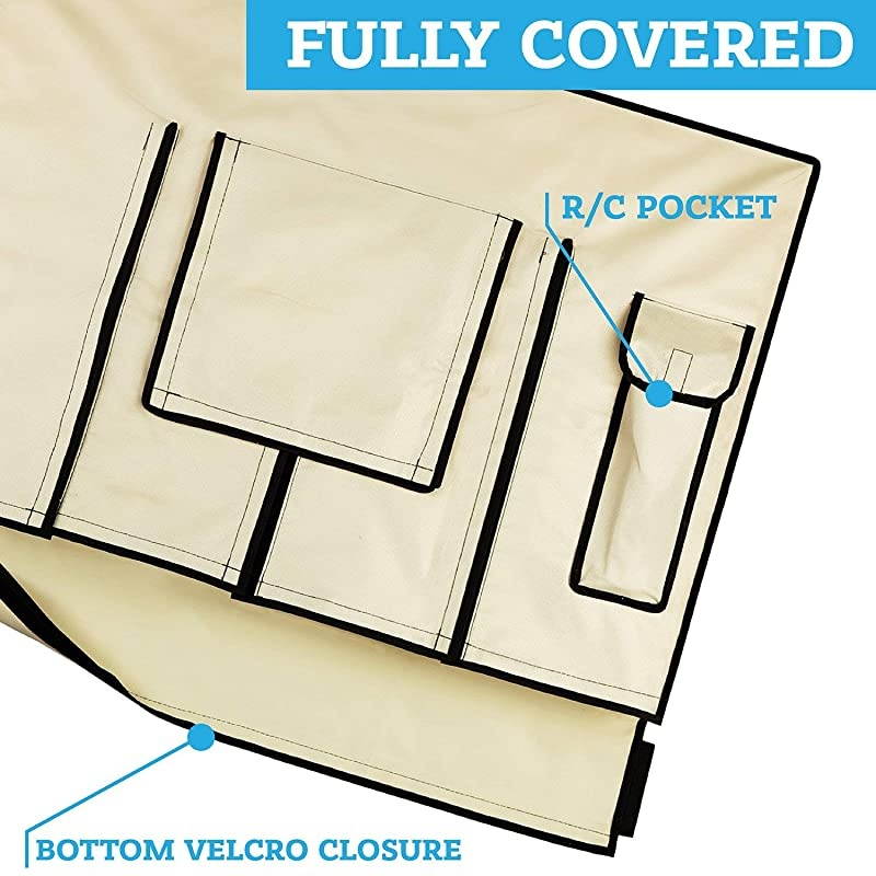 TV Cover 22-24 inch - Universal Weatherproof Protector for Flat Screen TVs - Fits Most TV Mounts and Stands - Beige