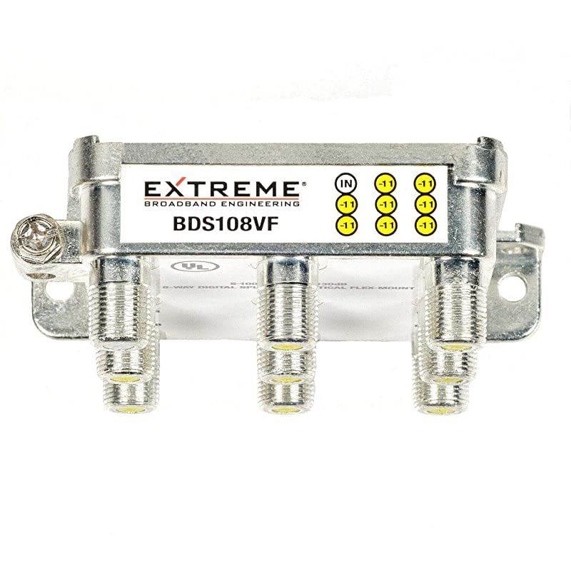 8 WAY BALANCED HD DIGITAL 1GHz HIGH PERFORMANCE COAX CABLE SPLITTER - BDS108VF by Extreme