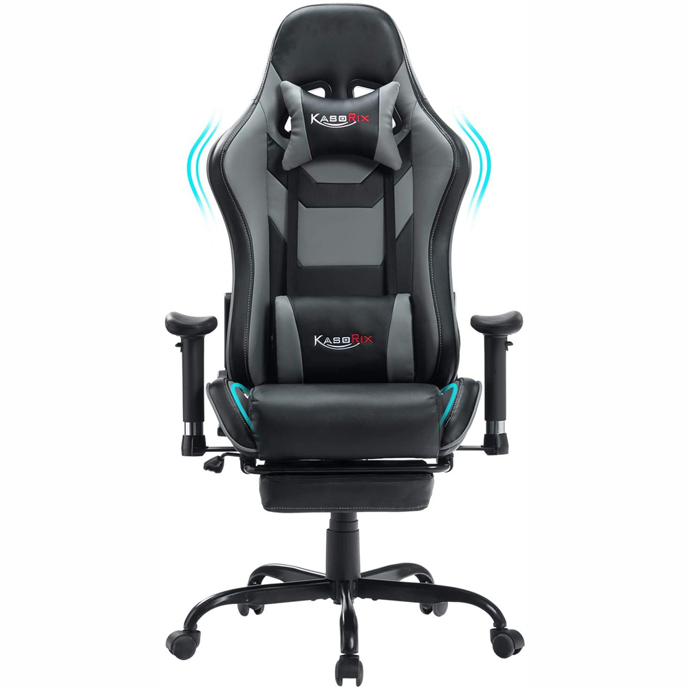 KASORIX Ergonomic Gaming Chair High Back Racing Chair with Footrest Massage Computer Gaming Chair Reclining Home Office Chair with Headrest and Lumbar Support
