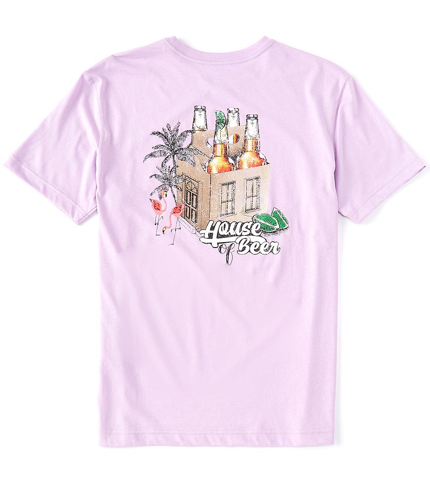Caribbean Big & Tall Short Sleeve House Of Beer Screen Tee