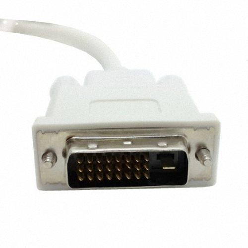 Cablecc White color Left Angled 90 degree Mini DisplayPort DP Male Source to DVI Male Sink Monitor Cable 5ft 1.5m
