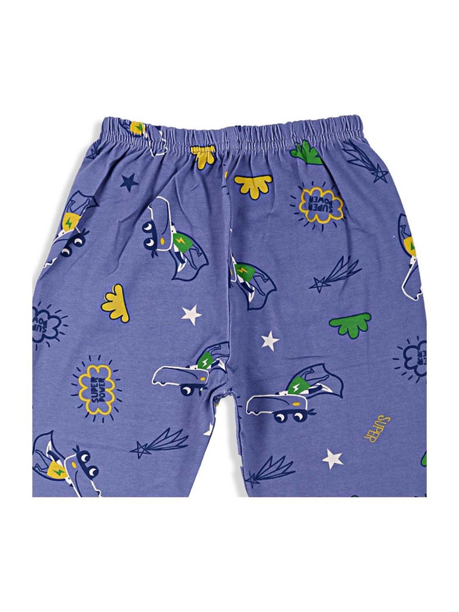 Baby Moo Kids Grey Cotton Printed T-Shirt & Pyjama