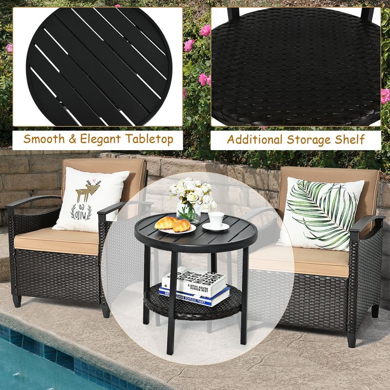 Breckenridge 4pc Seating Set Java Brown Fame Sunbrella Meredian Brick Red Fabric - La-Z-Boy