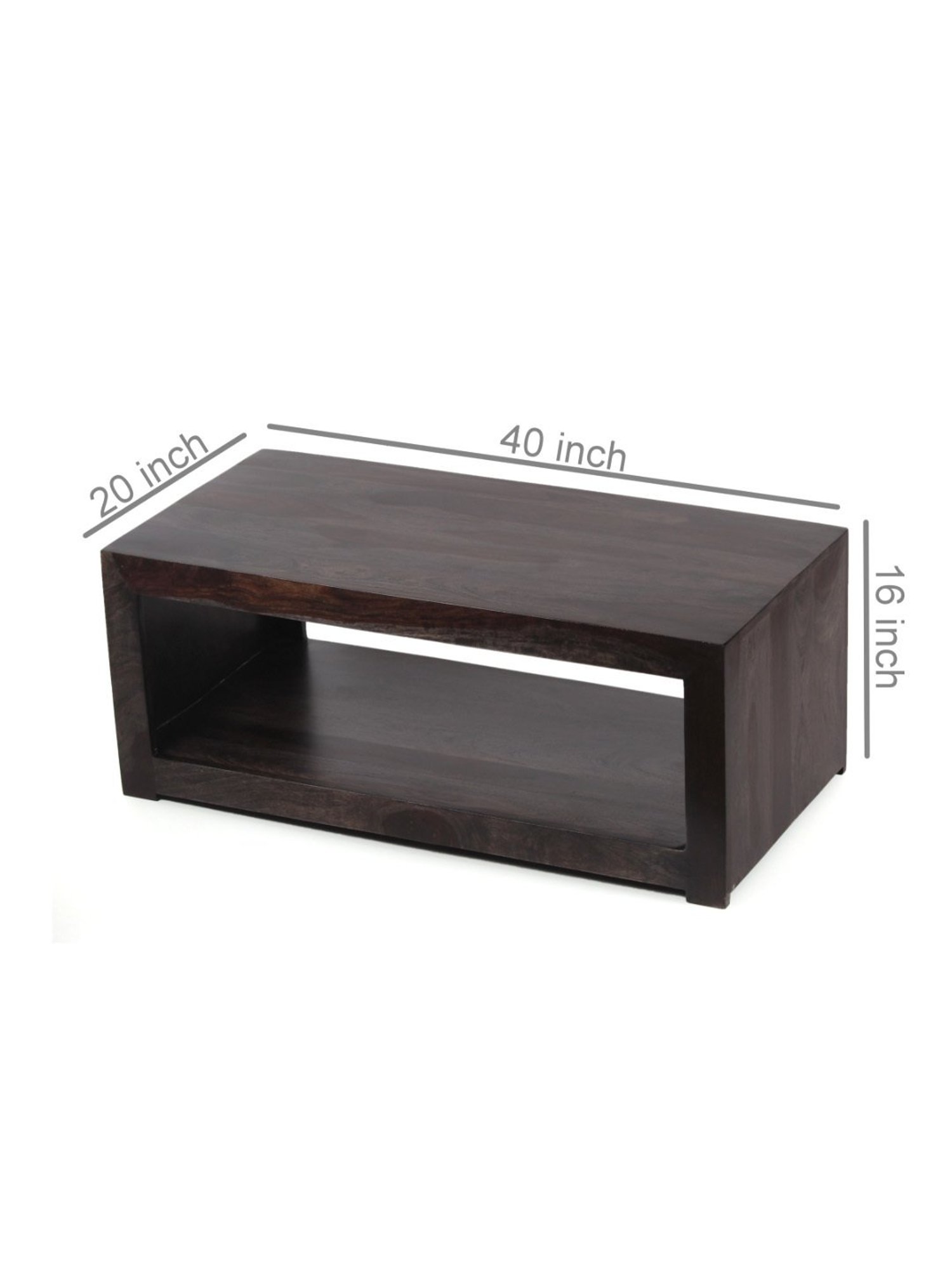 Ikiriya Kassel Dark Brown Wood Coffee Table for Living Room