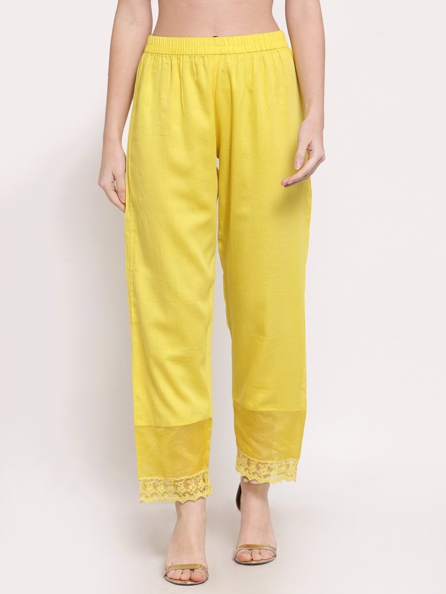 DART STUDIO Yellow Relaxed Fit Palazzos