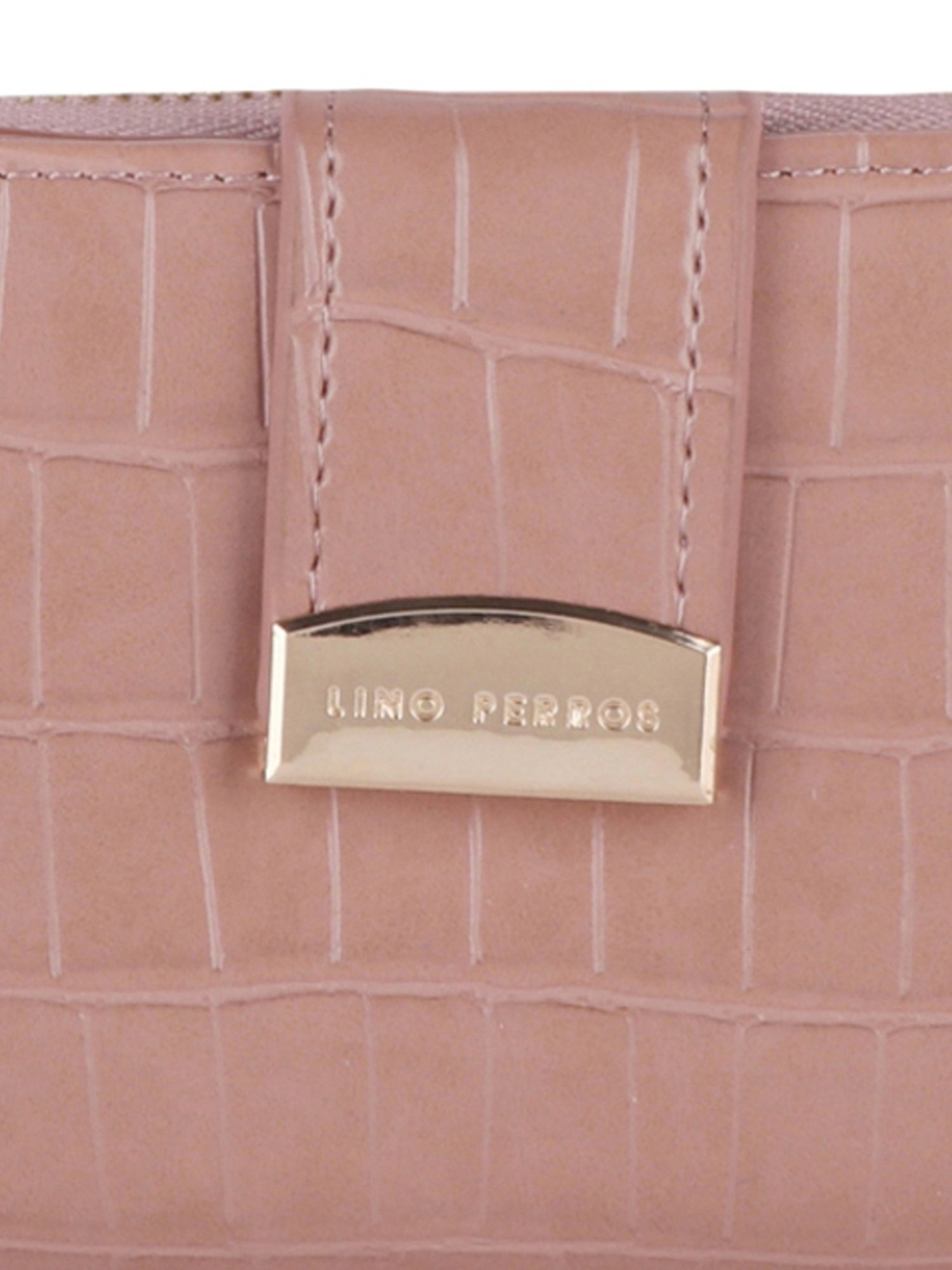 Lino Perros Pink Textured Zip Around Wallet for Women