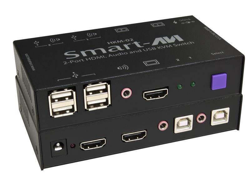 Smartavi HKM-02S 2-Port HDMI/USB/Audio KVM Switcher  for Mac/PC/Linux and Sun