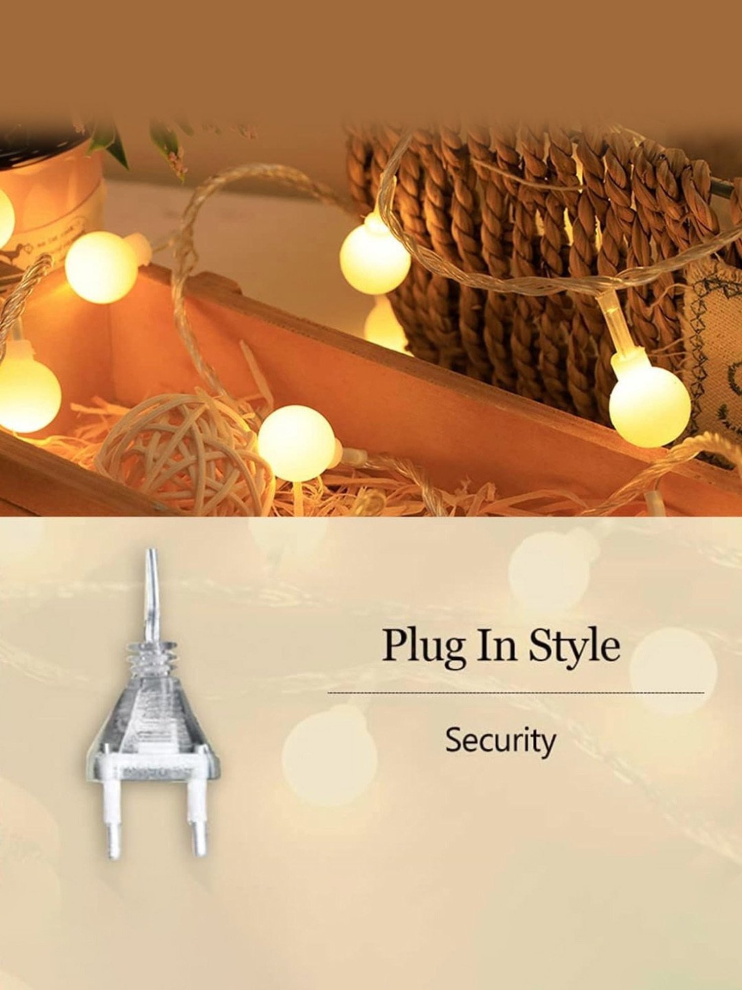 Xergy Globe Milky Ball LED String Fairy Lights Outdoor & Indoor for Home Decoration (Warm White)